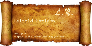 Leitold Mariann névjegykártya