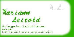 mariann leitold business card